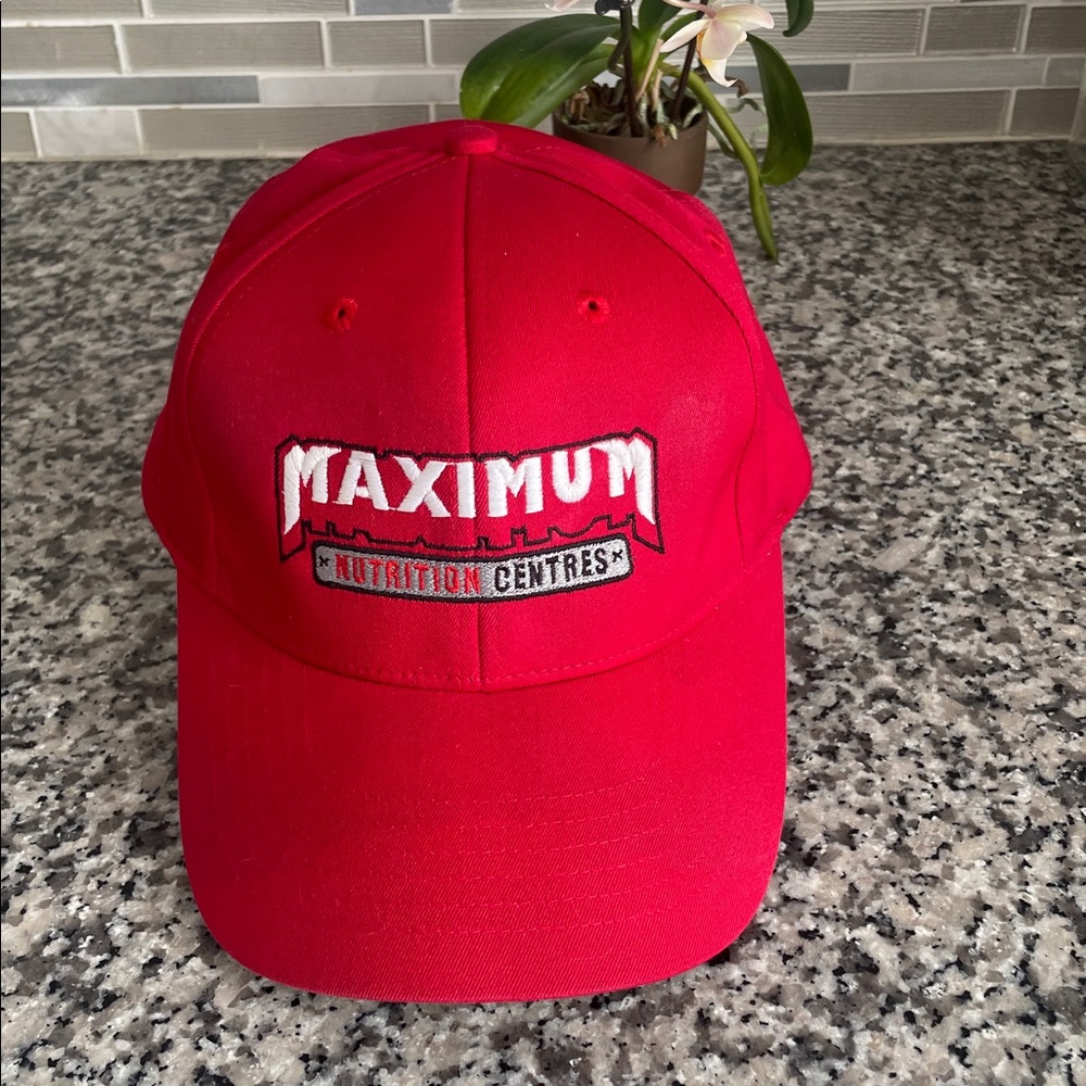 Nu-Fit Red Maximum Nutrition Centre Logo Baseball Cap Hat Unisex Size Small